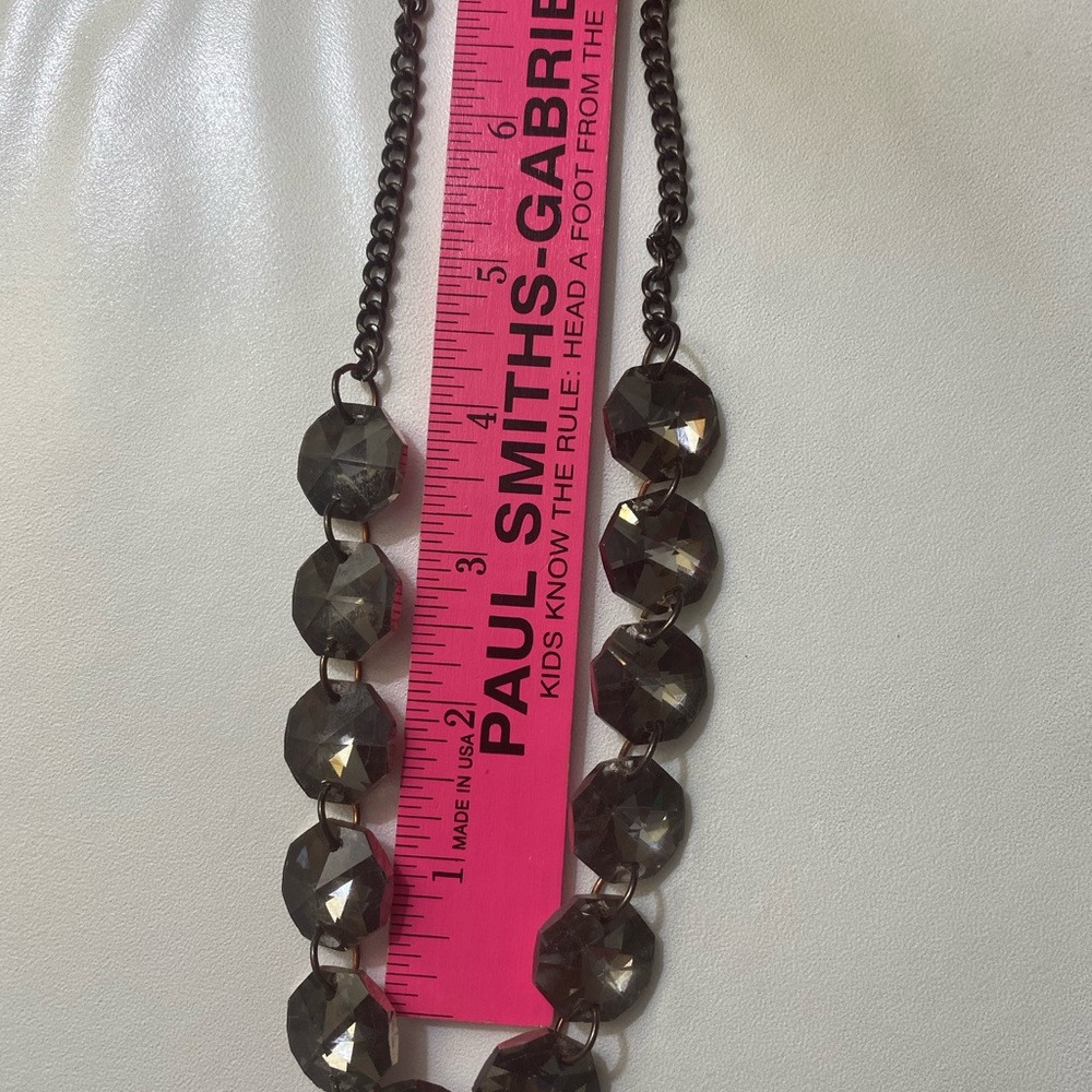 Smoke Colored Beaded Statement Necklce